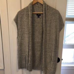Slouchy open front sleeveless cardigan